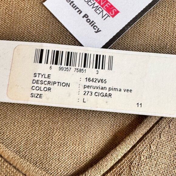 Isda & Co sweater Womens size large Knit peruvian pima Cotton ginger V Neck New - Picture 8 of 11